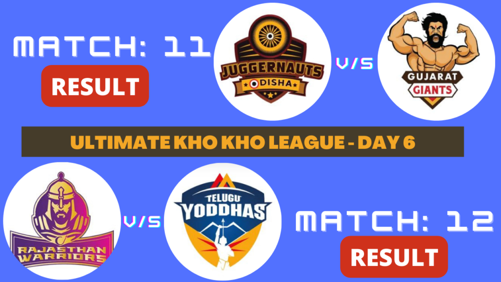 Ultimate Kho Kho Day 6 Result and Awards