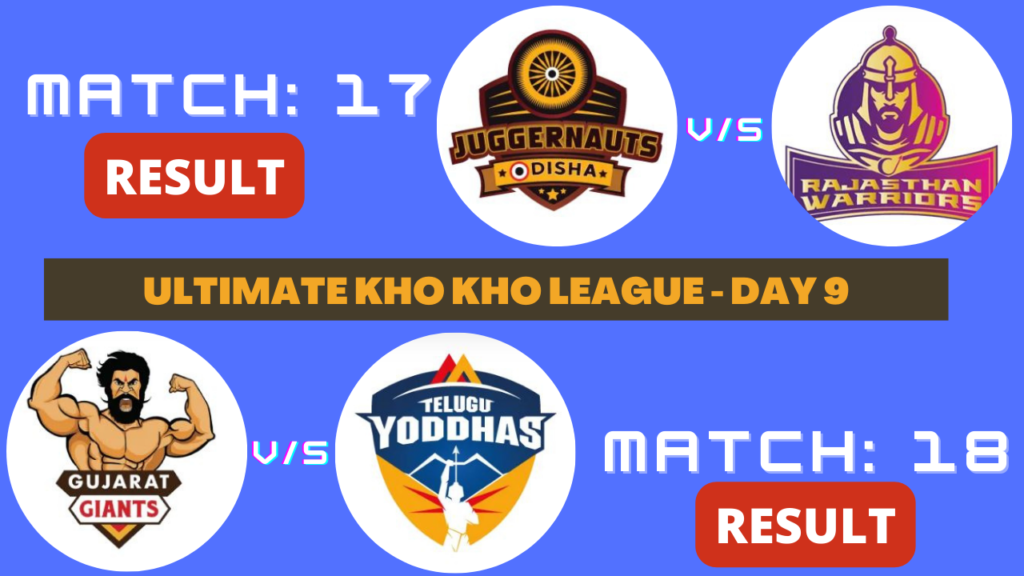 Ultimate Kho Kho Day 9 Result and Awards