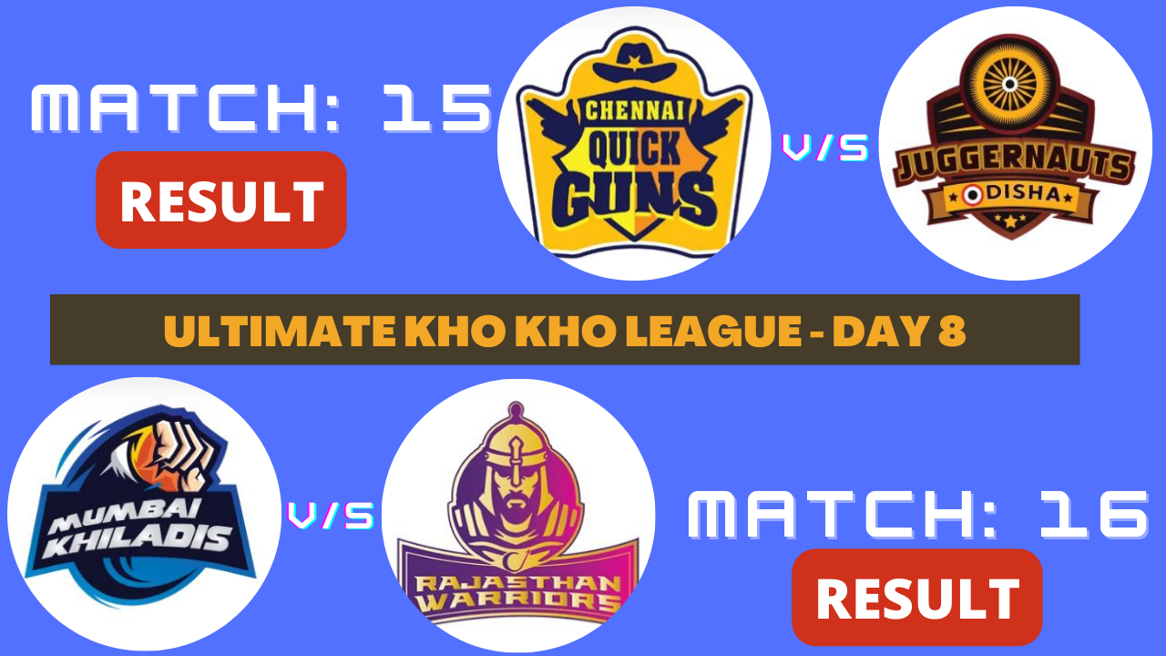 Ultimate Kho Kho Day 8 Result and Awards